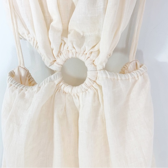 Faithfull the Brand Zuma Cut Out Linen Mini Dress Size 4 NWT - Picture 8 of 15